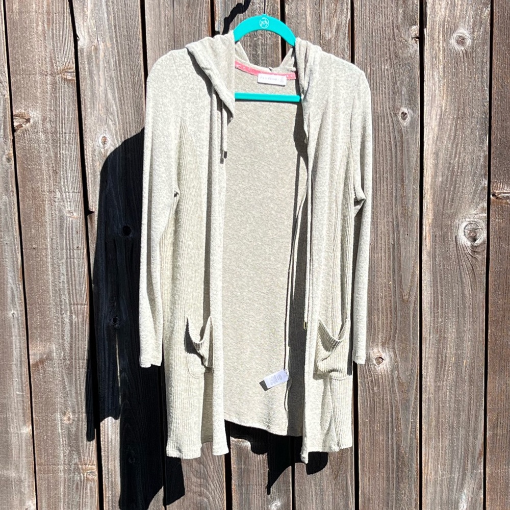 Retrology open hooded cardigan sweater size small